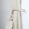 Porte embrasse moderne bois de hêtre blanc Ø11 cm L.50cm blanc Mobois - 2 pièces