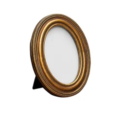 Porte photo ovale doré 12x9x9cm