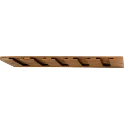 Porte-Verres à Vin en Bois Teck Huilé - 18X200X600mm - Support Suspendu 5 Rangées