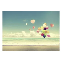 Poster intissé BALLONS sur la plage 140 x 95 cm - Affiche murale de qualité supérieure