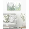Poster intissé FORET BOTANIQUE feuillage illustré 90 x 60 cm - Décoration intérieure HD