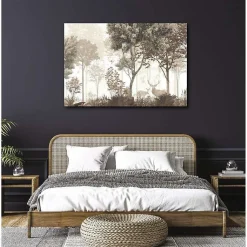 Poster intissé FORET SEPIA 140 x 95 cm - Affiche murale de qualité supérieure