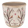 Pot de fleurs marron rose céramique 11x10x10cm