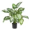 Pot Dieffenbachia artificiel feuillage vert réaliste