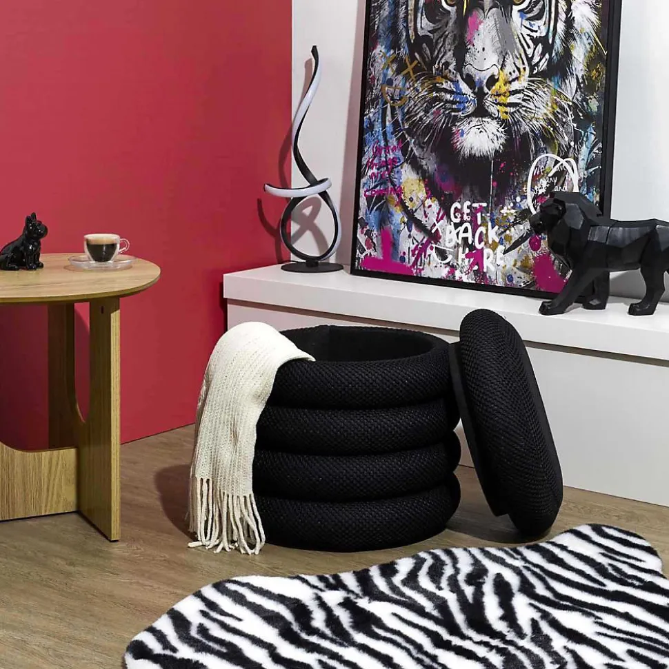 Pouf 2 en 1 en tissu coloré Atome