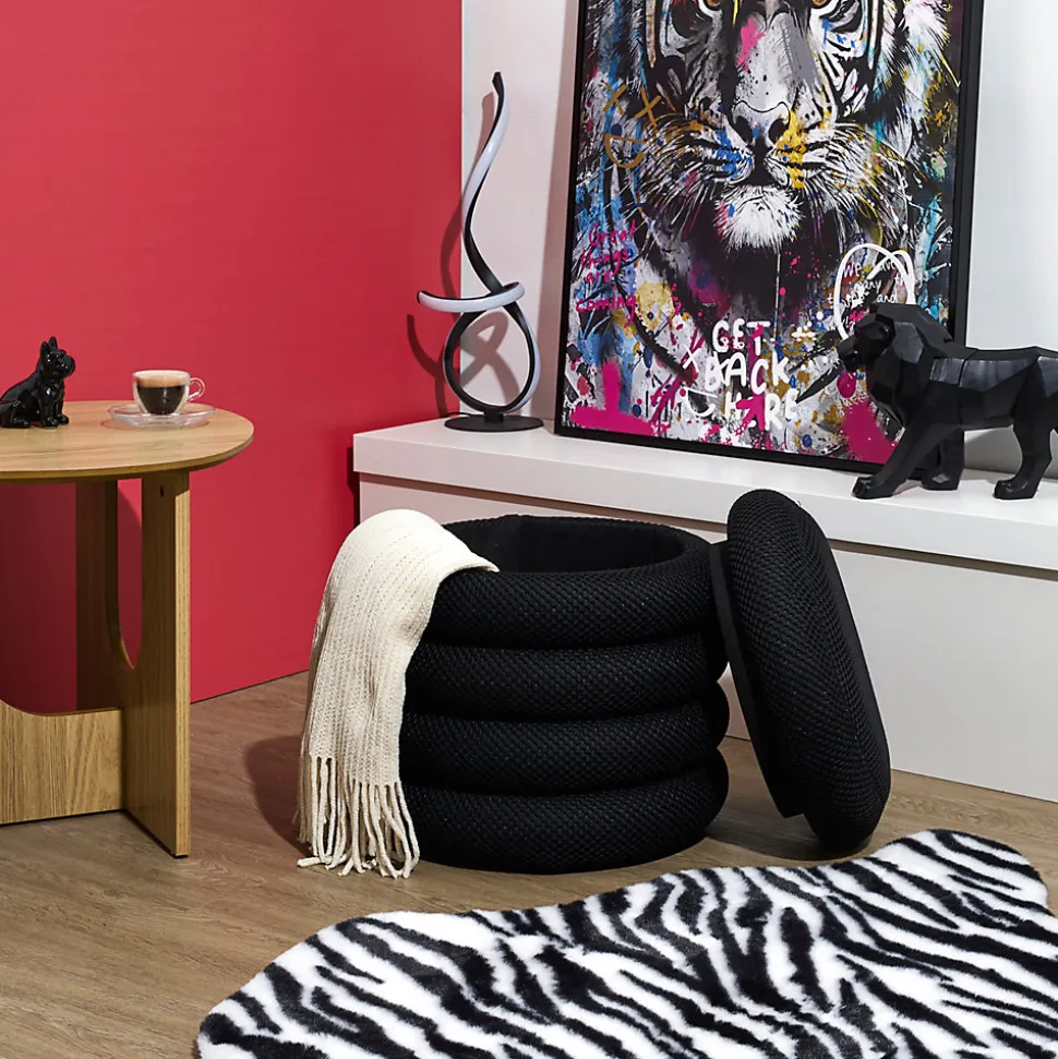 Pouf 2 en 1 en tissu coloré Atome