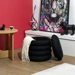 Pouf 2 en 1 en tissu coloré Atome