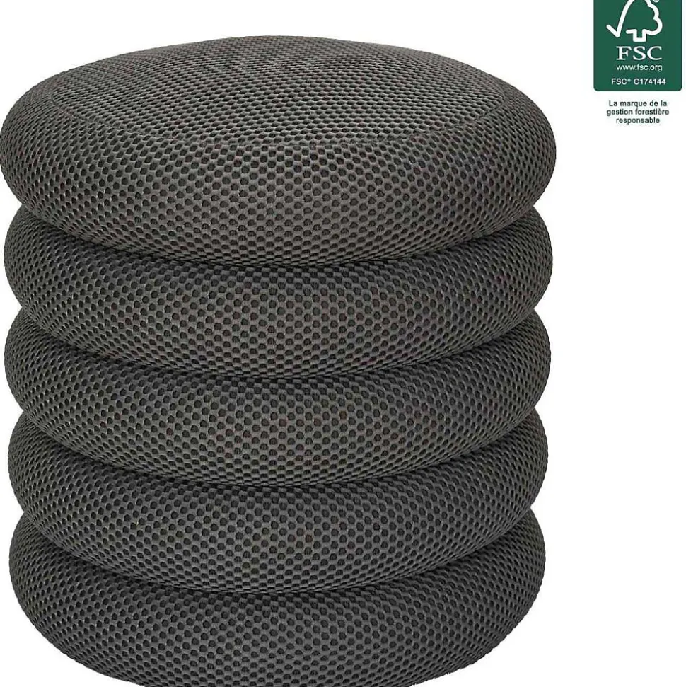 Pouf 2 en 1 en tissu coloré Atome