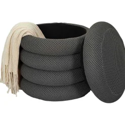 Pouf 2 en 1 en tissu coloré Atome