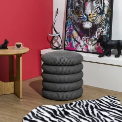 Pouf 2 en 1 en tissu coloré Atome