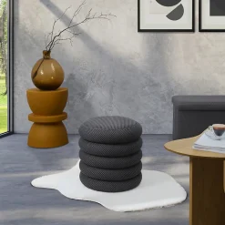 Pouf 2 en 1 en tissu coloré Atome