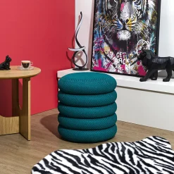 Pouf 2 en 1 en tissu coloré Atome