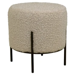 Pouf Alford, Beige, Polyester, 35,5x35,5x37 cm, Seven Design