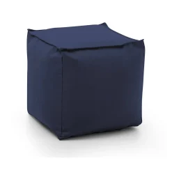 Pouf Annalaura, Pouf multifonctionnel, Fauteuil relaxant en tissu rembourré, 100% Made in Italy, 45x45h45 cm, Bleu
