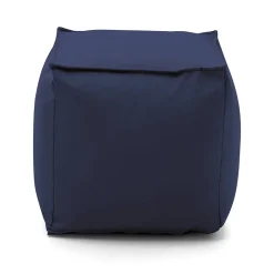 Pouf Annalaura, Pouf multifonctionnel, Fauteuil relaxant en tissu rembourré, 100% Made in Italy, 45x45h45 cm, Bleu