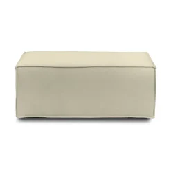 Pouf Antonella, Pouf de salon, Fauteuil relaxant en tissu rembourré, 100% Made in Italy, 100x70h43 cm, Beige