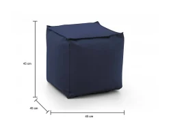 Pouf Aron, Pouf multifonctionnel, Fauteuil relaxant en tissu rembourré, 100% Made in Italy, 45x45h45 cm, Bleu