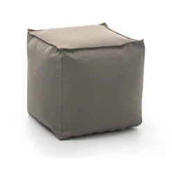 Pouf Aron, Pouf multifonctionnel, Fauteuil relaxant en tissu rembourré, 100% Made in Italy, 45x45h45 cm, Taupe