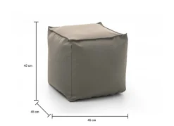 Pouf Aron, Pouf multifonctionnel, Fauteuil relaxant en tissu rembourré, 100% Made in Italy, 45x45h45 cm, Taupe