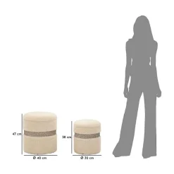 Pouf avec rangement intégré SaintMoritz (Set de 2)