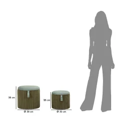 Pouf avec rangement intégré Bolzano (Set de 2)