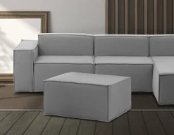 Pouf Avolasca, Pouf de salon, Fauteuil relaxant en tissu rembourré, 100% Made in Italy, 80x70h43 cm, Gris