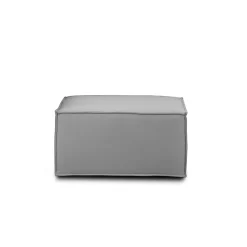 Pouf Avolasca, Pouf de salon, Fauteuil relaxant en tissu rembourré, 100% Made in Italy, 80x70h43 cm, Gris