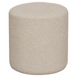 Pouf Bouclé Beige Élégant Diam.34x36 cm - HN1233 pour un Style Unique