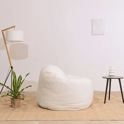 Pouf bouclette BANANAIR 100 cm blanc