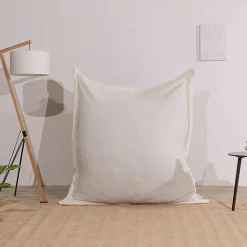 Pouf bouclette déhoussable BANANAIR 180 x 140 cm blanc
