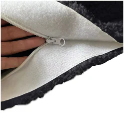 Pouf bouclette déhoussable BANANAIR 180 x 140 cm noir