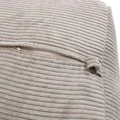 Pouf carré en tissu velours cotelé gris perle