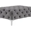 Pouf chesterfield en velours anthracite EDWINA