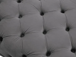 Pouf chesterfield en velours anthracite EDWINA