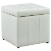 Pouf coffre de rangement SERAFINO en simili - Blanc