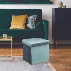 Pouf coffre de rangement velours côtelé Giullia