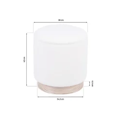 Pouf coffre JULIETTE tissu bouclette blanc