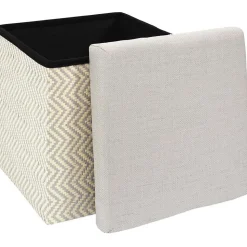 Pouf coffre pliable tressage Mirage