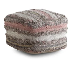 Pouf coton et polyester 45x45x35 cm