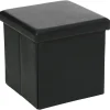 Pouf de rangement carré pliant en similicuir