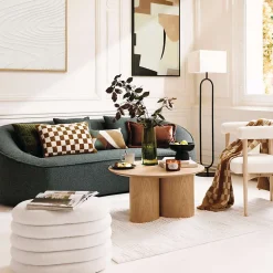 Pouf de rangement en bouclette GUILIA