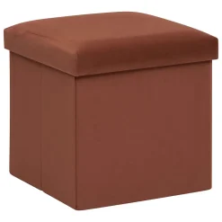 Pouf de rangement pliable en velours
