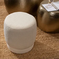 Pouf en bouclette AMEA - Diamètre 39 cm x Hauteur 40 cm
