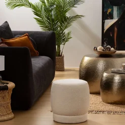 Pouf en bouclette AMEA - Diamètre 39 cm x Hauteur 40 cm