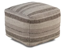 Pouf en coton beige 45x45x35 cm