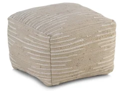 Pouf en coton couleur beige 45x45x35 cm