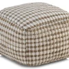 Pouf en coton et jute naturel 45x45x35 cm