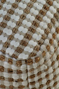 Pouf en coton et jute naturel 45x45x35 cm
