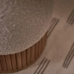 Pouf en teck massif et bouclette