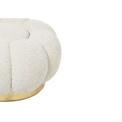 Pouf en tissu bouclé en forme de fleur D65 - JUST